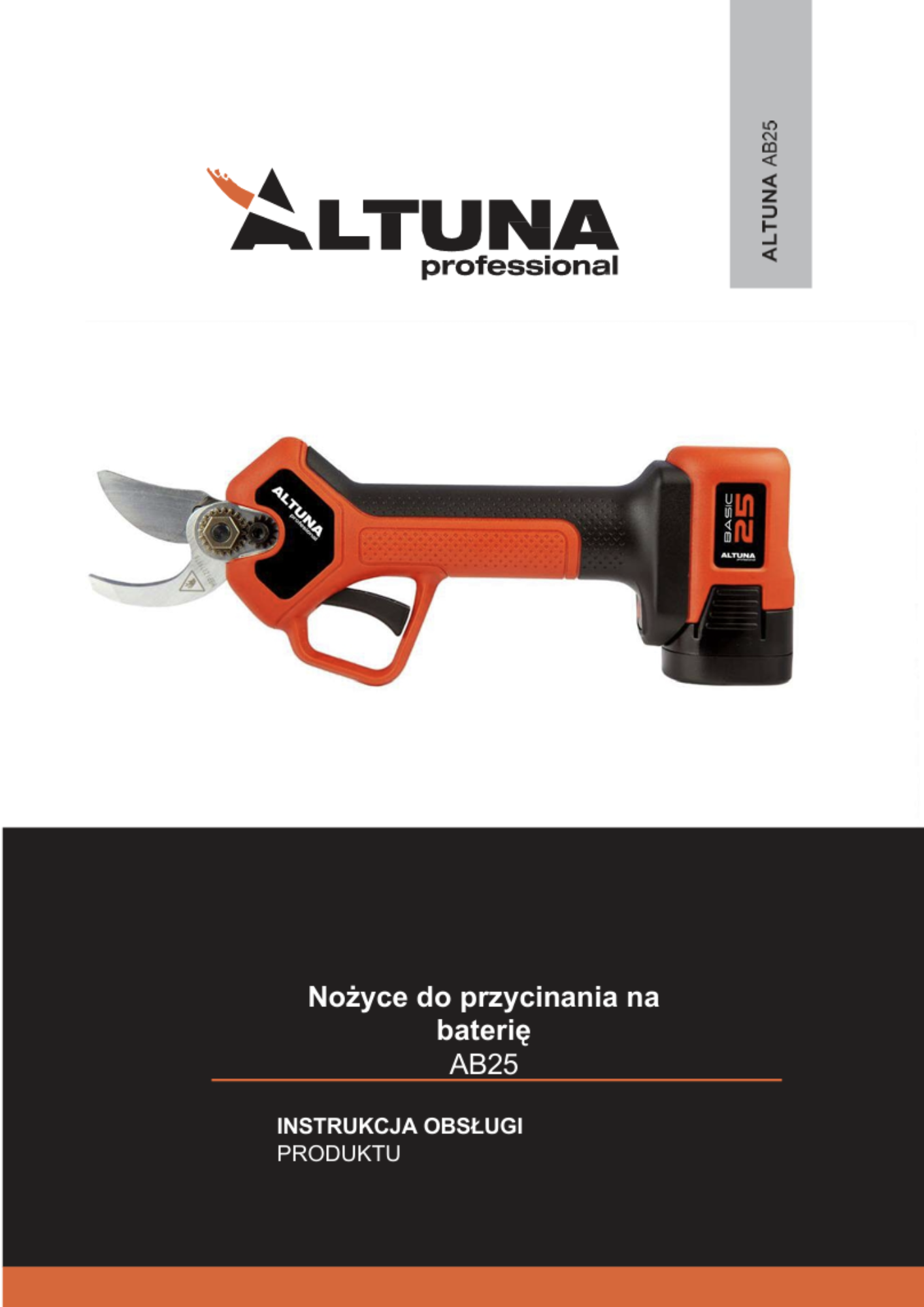 Instrukcja obsługi sekatora Altuna AB25